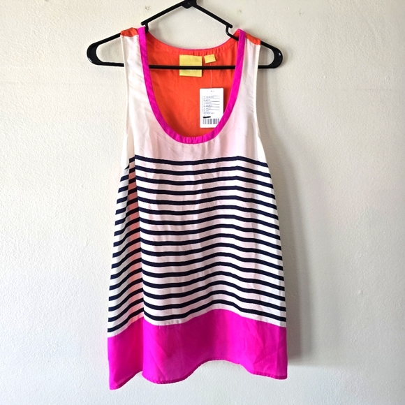 Maeve Tops - MAEVE ANTHROPOLOGIE Racerback Tanktop Blouse Colorblock Pinstripes Size Large